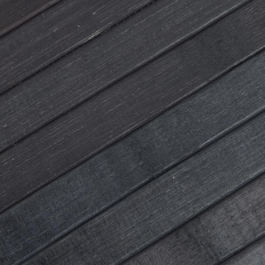 Alfombra rectangular gris 70 x 500 cm de bambú - Alfombra de bambú antideslizante - Alfombra de bambú para cocina y baño