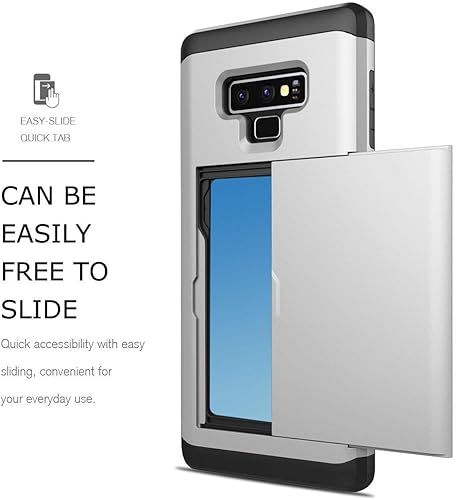 Miniatura 3 de Funda para Samsung Galaxy Note 9, resistente a prueba de golpes, de goma, híbrida, con ranura para tarjeta de crédito de identificación, funda para