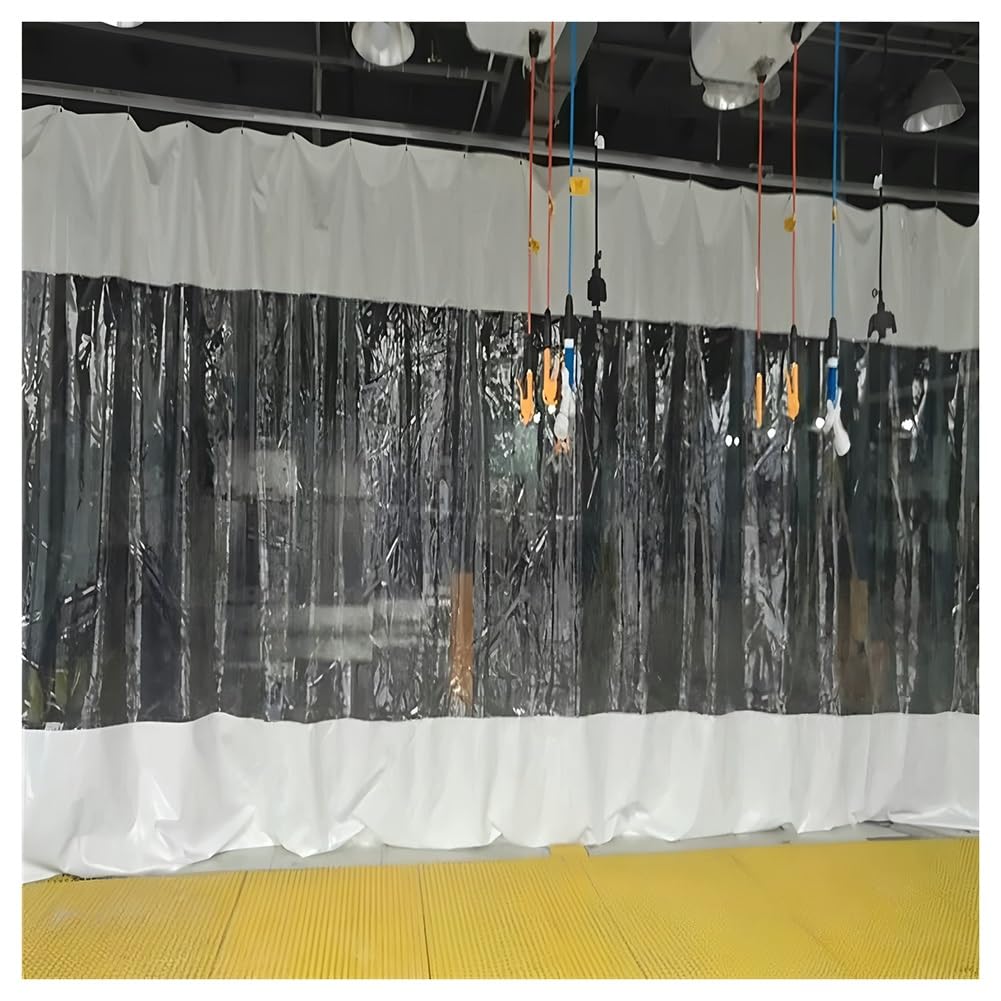 GJMSSMY Industrial Wash Bay Curtains with Eyelets, Garage Divider Curtains, Outdoor Vinyl Curtains for Patio, Quick Waterproof Screen, for Porch Wash Car Depot(White,3x3m/9.8x9.8ft)