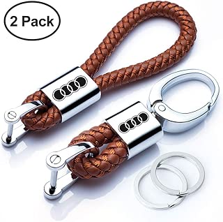 Goshion 2Pack Genuine Leather Car Logo Suit for Keychain Suit for Audi A1 A3 A4 A5 A6 A7 A8 Q5 Q7 R8 S5 S7 Q5 RS Key Chain Keyring Family Present for Man and Woman - coolthings.us