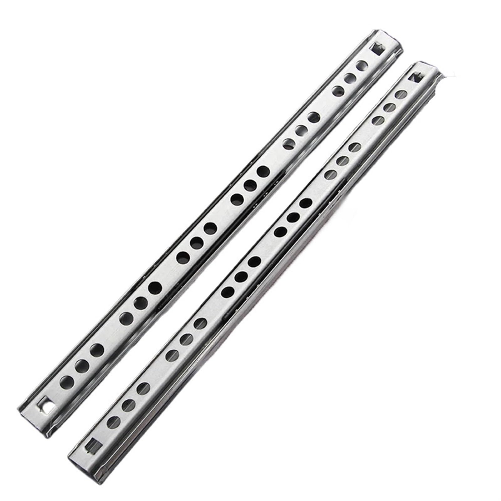 Drawer Track, 1Pair Drawer Slide Ball Guide Micro Two Sections 17mm Wide Steel Fold Rail Furniture Hardware Fittings(342mm)
