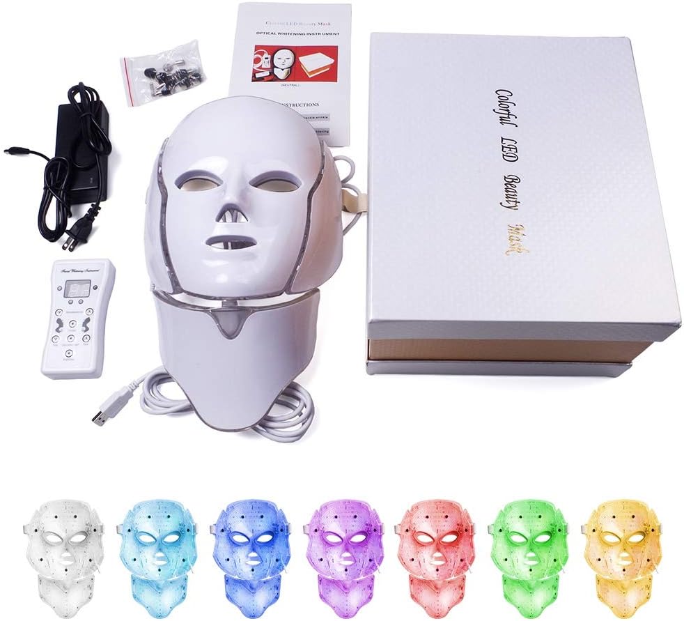 7 Colors Led Facial Acne Mask Led Korean Photon Therapy Face Mask Machine Light Therapy Acne Mask Neck Beauty Led Mask Original from Boee Int