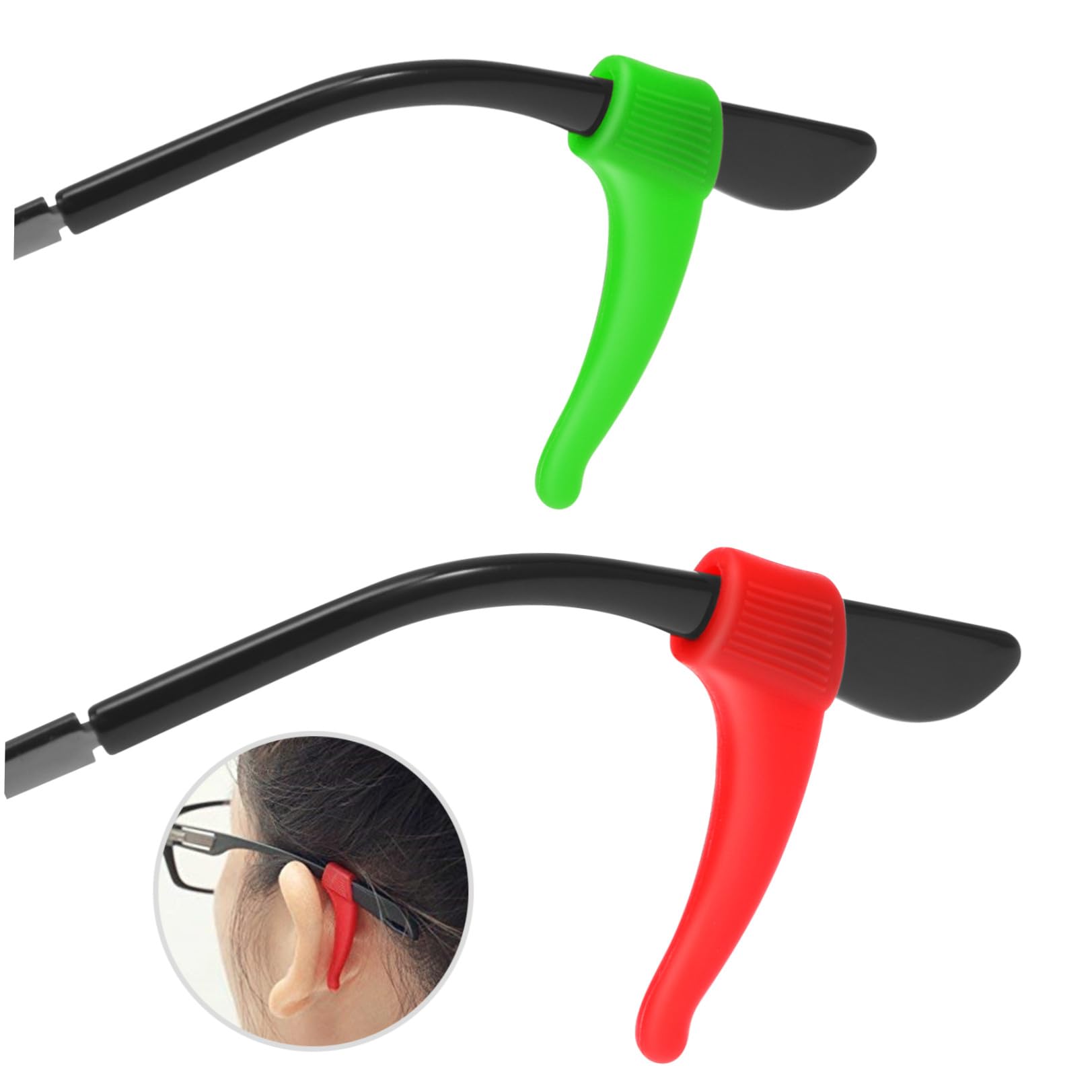 Abaodam 12 Paia Supporti Antiscivolo in Silicone per Occhiali, Ganci Comodi per Orecchie, Accessori per Sport All'aperto e Viaggi