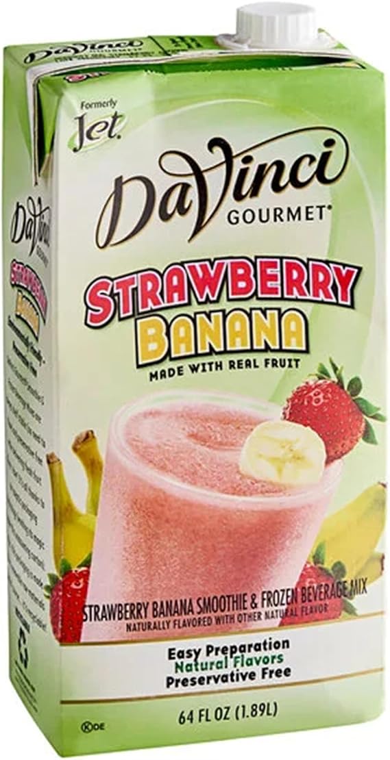Gourmet 64 fl. oz. Strawberry Banana Real Fruit Smoothie Mix WS-711FRTSTRBAN-NF