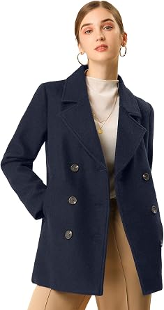 Peacoat Notched Lapel Double Breasted 