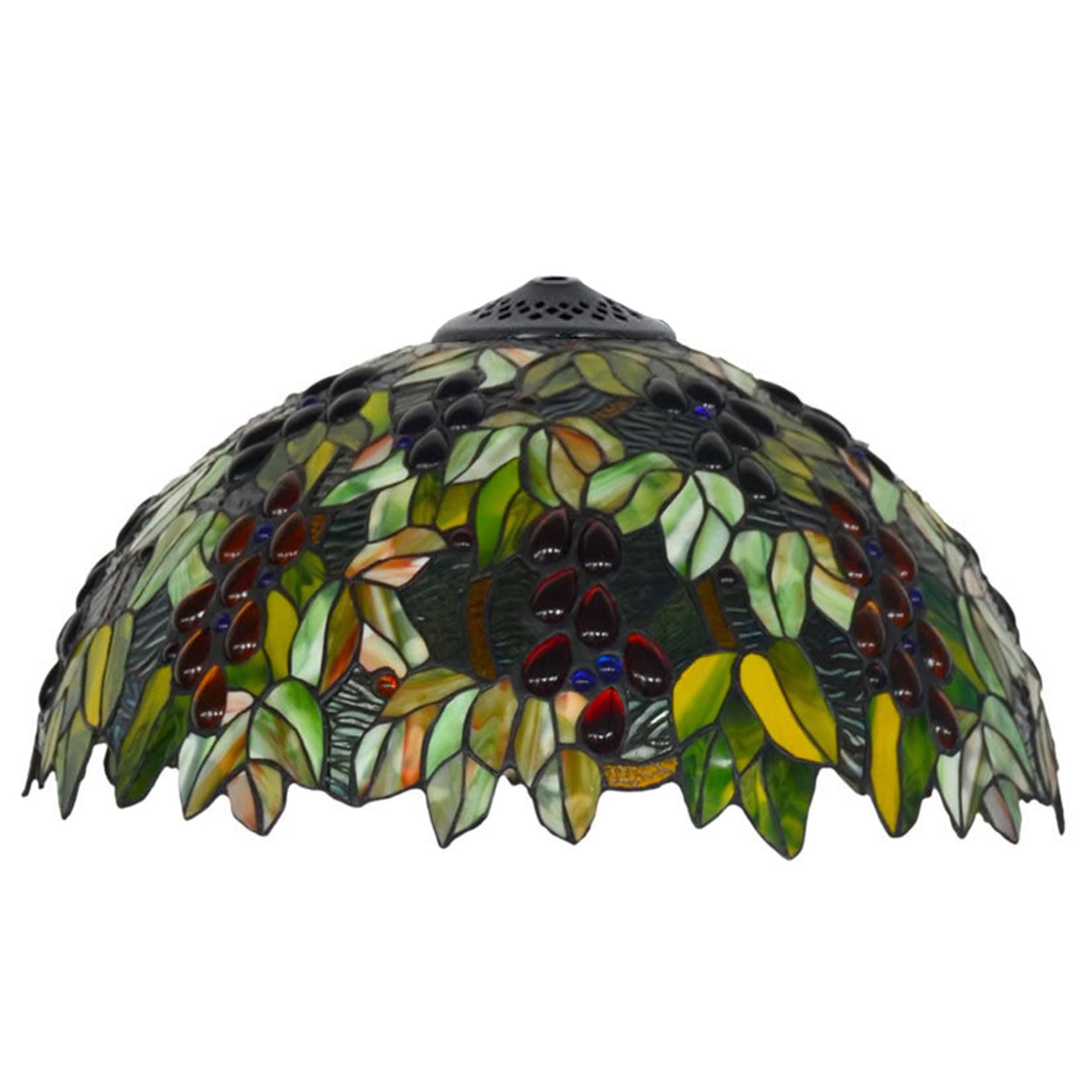 SaryEdge 18-Inch Grape Lampshade Replacement Only Tiffany Style Stained Glass Lamp Shade Vintage Light Cover Accessories for Table Lamps, Pendant Lights, Floor Lamps，，