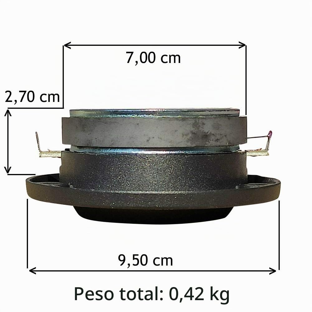 2 Super Tweeter MASTER AUDIO BST12/8 BST 12/8 con 175 vatios rms y 350 vatios máx 9,50 cm de diámetro 98 db 8 ohmios 2,70 cm Profundidad, por par
