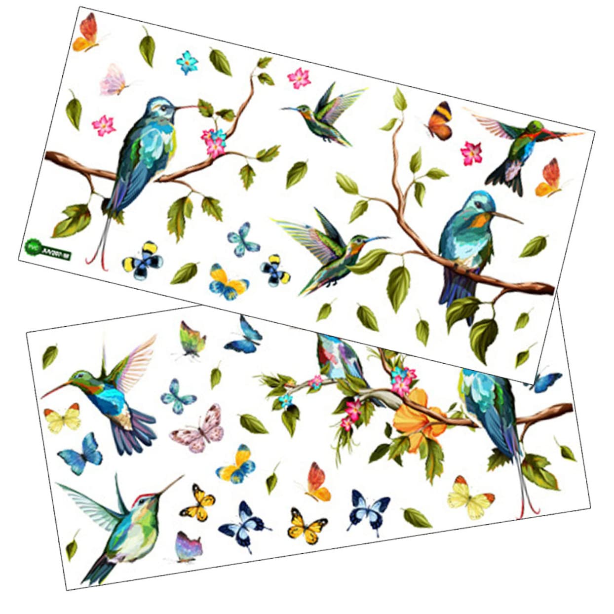 GLEAVI 3 Set Adesivi Statici per Finestre con Design Primaverile Uccelli e Farfalle Decorazioni Adesive per Specchi Facili da Applicare e Rimuovere per Festive e Calde