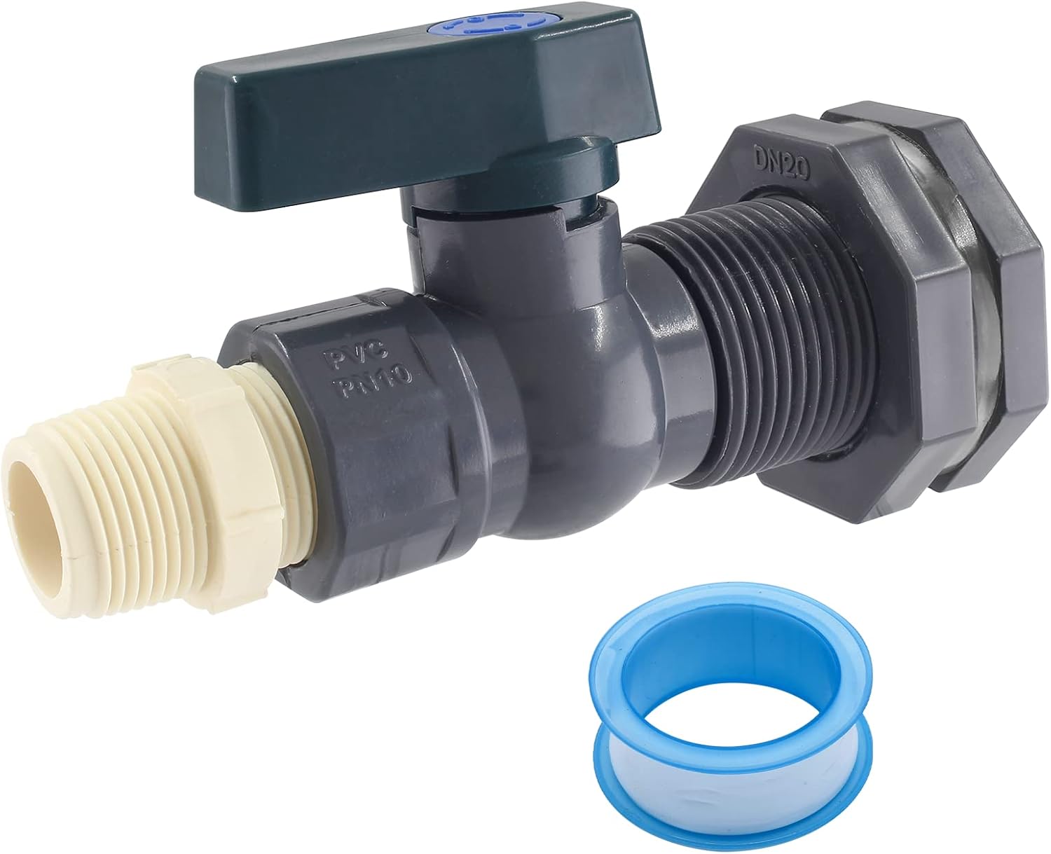 Waziaqoc PVC Rain Barrel Faucet Kit, Water Barrel Spigot