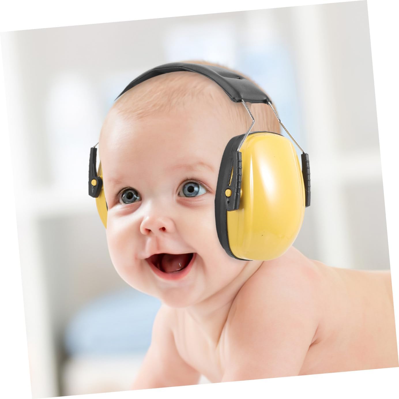 Noise Cancelling Ear Muffs, Comfortable Ear Protection Headphones with Noise Reduction for Sleep and Travel, Yellow