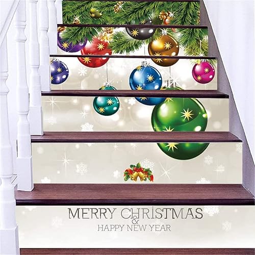 zhiyu&art decor CalcomanĂas 3D de Navidad para escaleras, 6 unidades, con cuentas de Navidad, elevadores de escaleras, calcomanĂas de vinilo zhiyu&art decor CalcomanĂas 3D de Navidad para escaleras, 6 unidades, con cuentas de Navidad, elevadores de escaleras, calcomanĂas de vinilo
