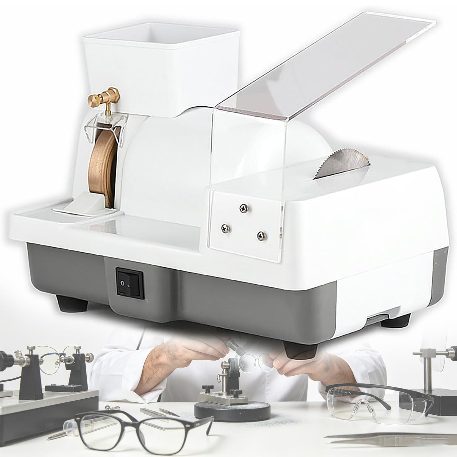 Molinillo manual de lentes para talleres ópticos que buscan calibrado de bordes