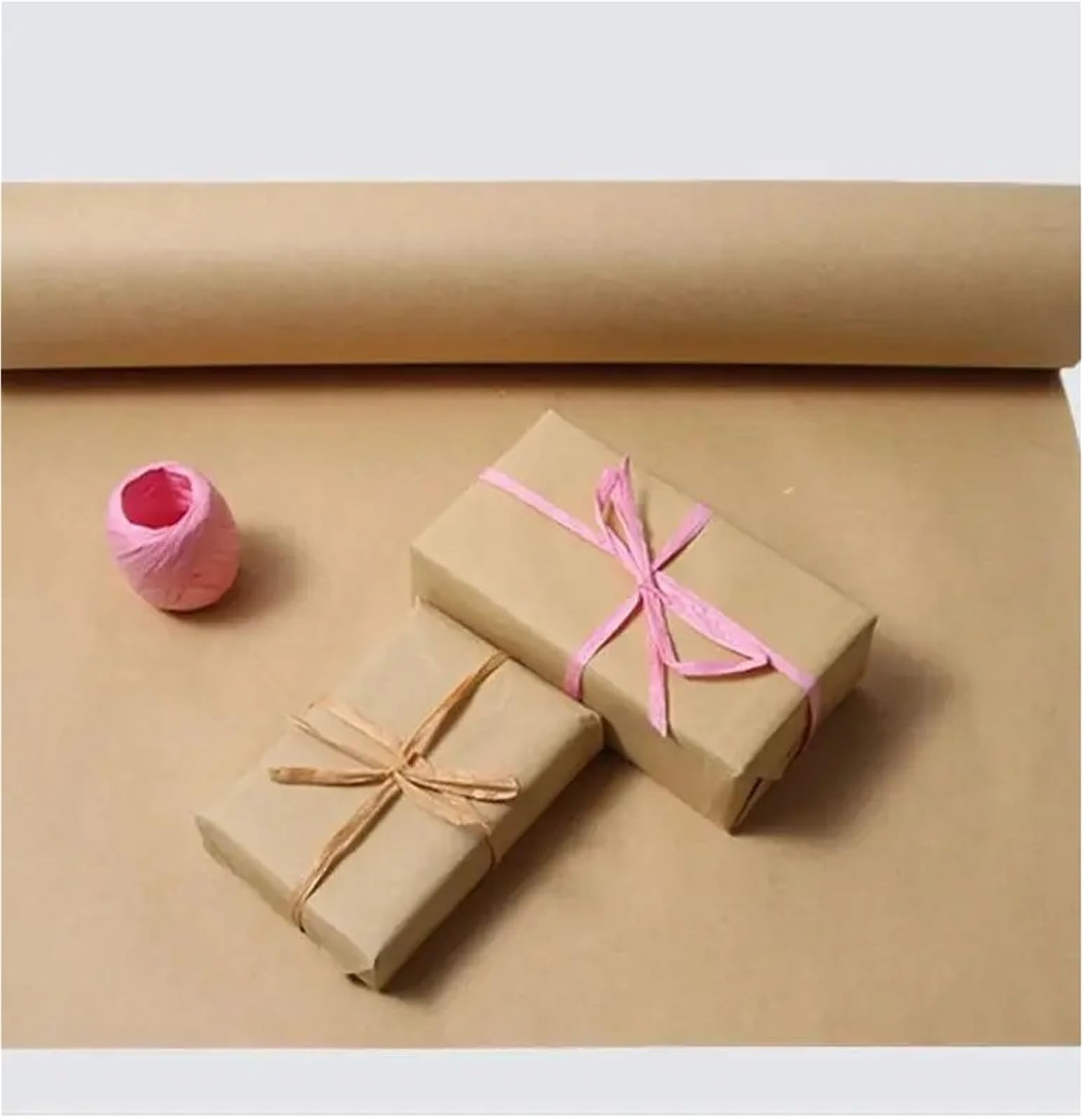 Geschenkpapier 2 Rollen braunes Papier 5 m/Rolle Geschenkpapier, ideal for Verpacken von Geschenken, Kunsthandwerk, Zuhause, Geschäft, Partydekorationen(30 * 500cm)