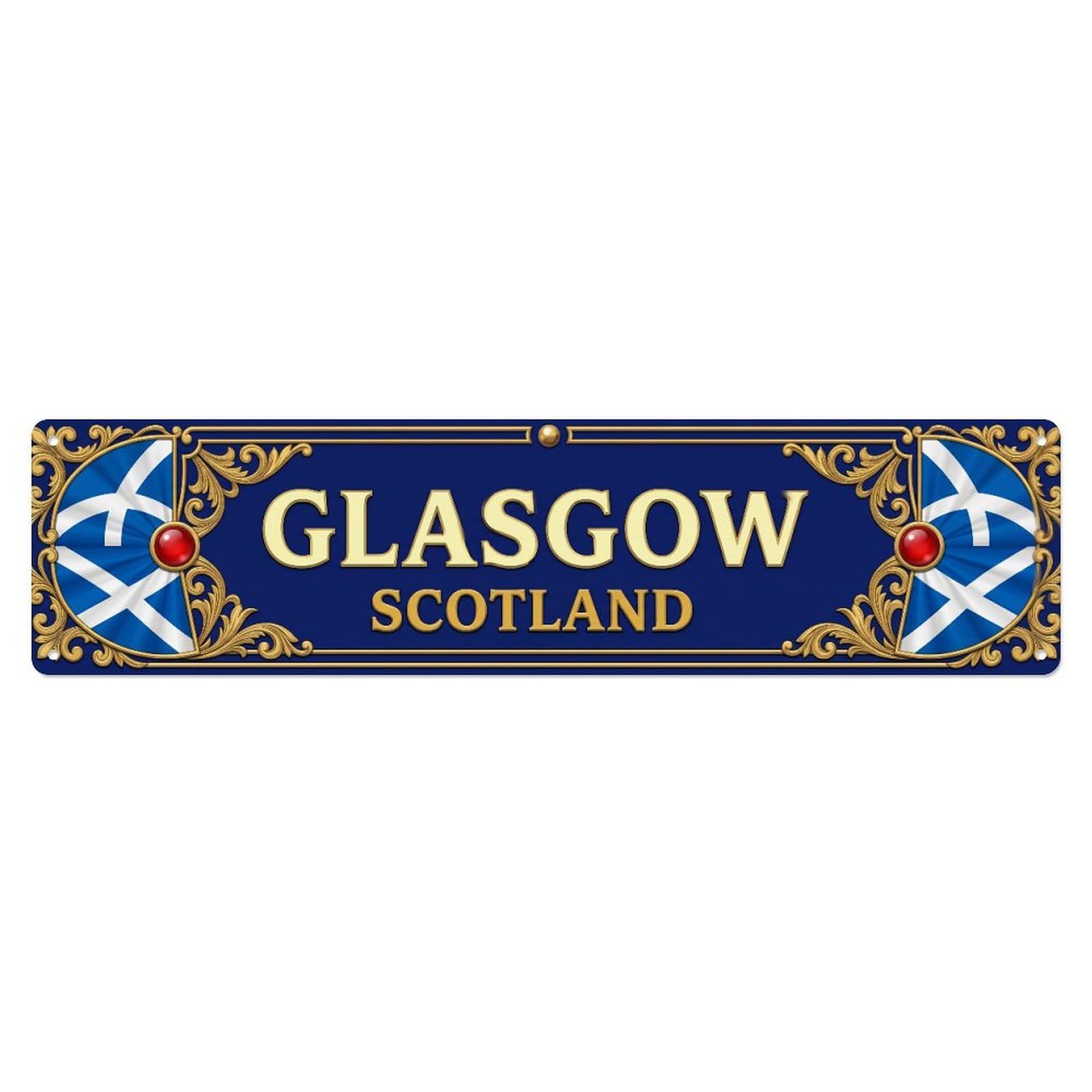 Metal Tin Sign Glasgow Scotland Retro