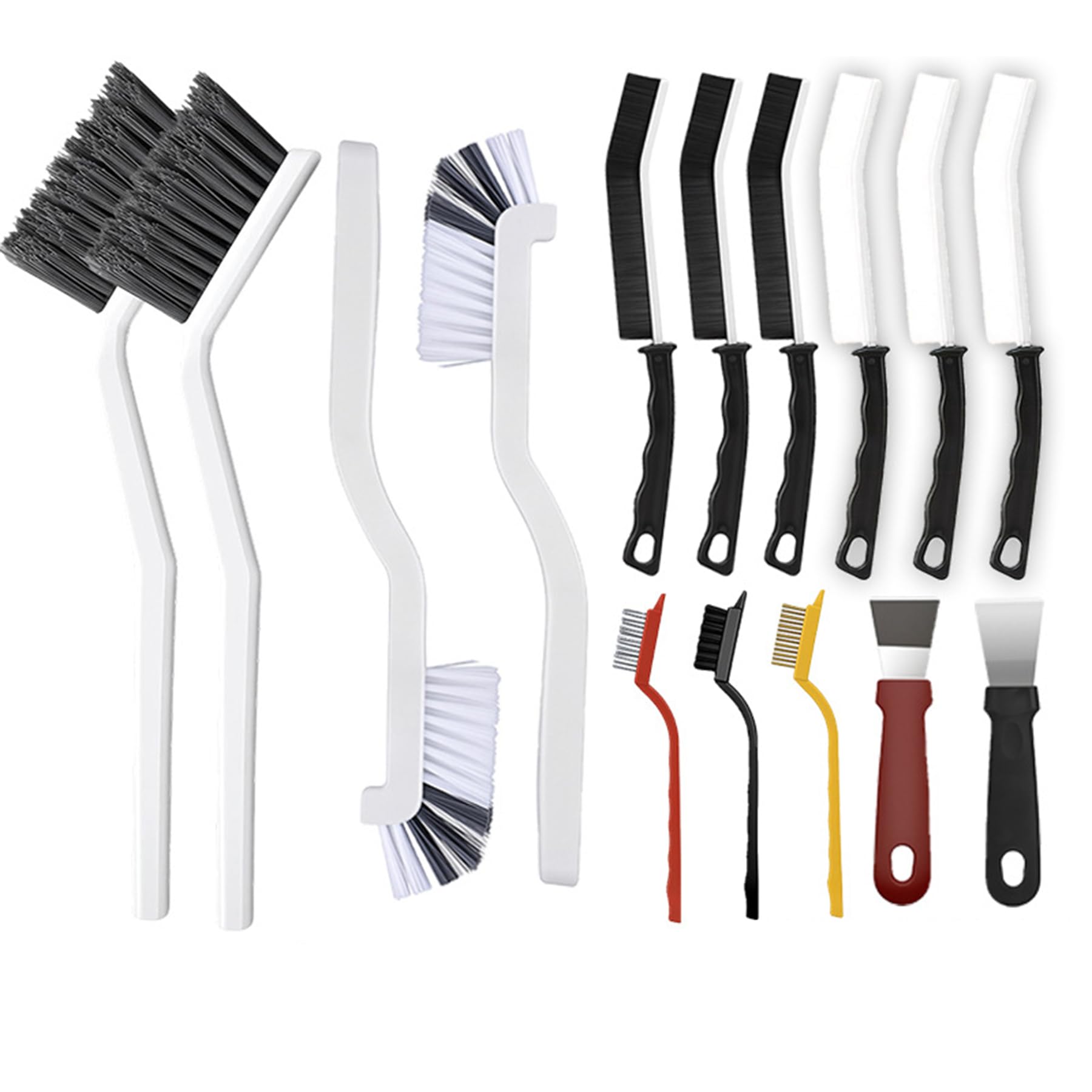 Heavy Duty Cleaning Brush Set with Wire Brush &amp; Scraper - Grill, Oven, Kitchen Crevice,Wheels（15 PCS