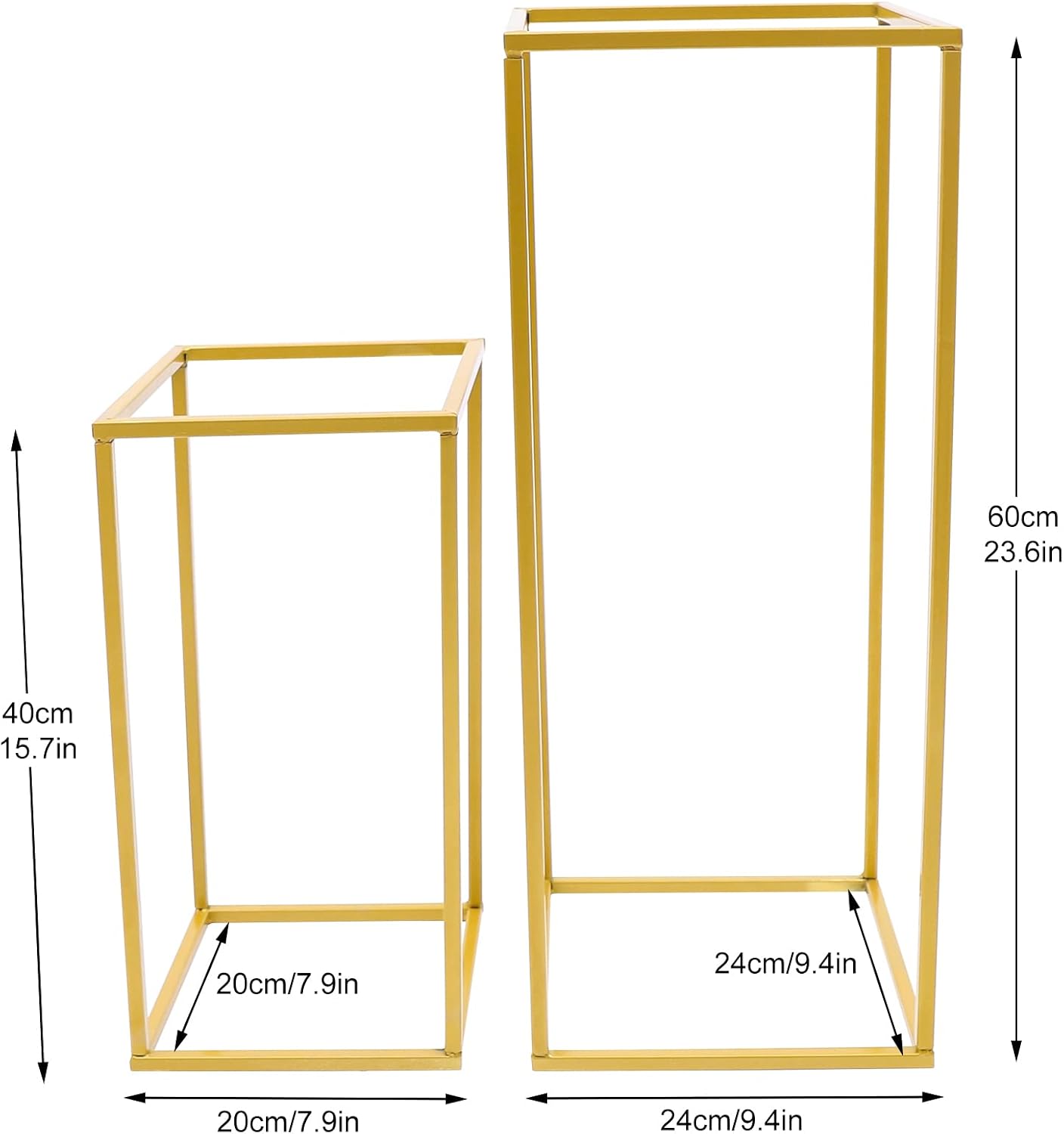 4pcs Flower Stand Gold Column, Flower Pedestal Wedding Party Decor, for Balcony, Bedroom, Living Room,Corridor, Office, Corridor Disk Rack,23.6x9.4x9.4 inch
