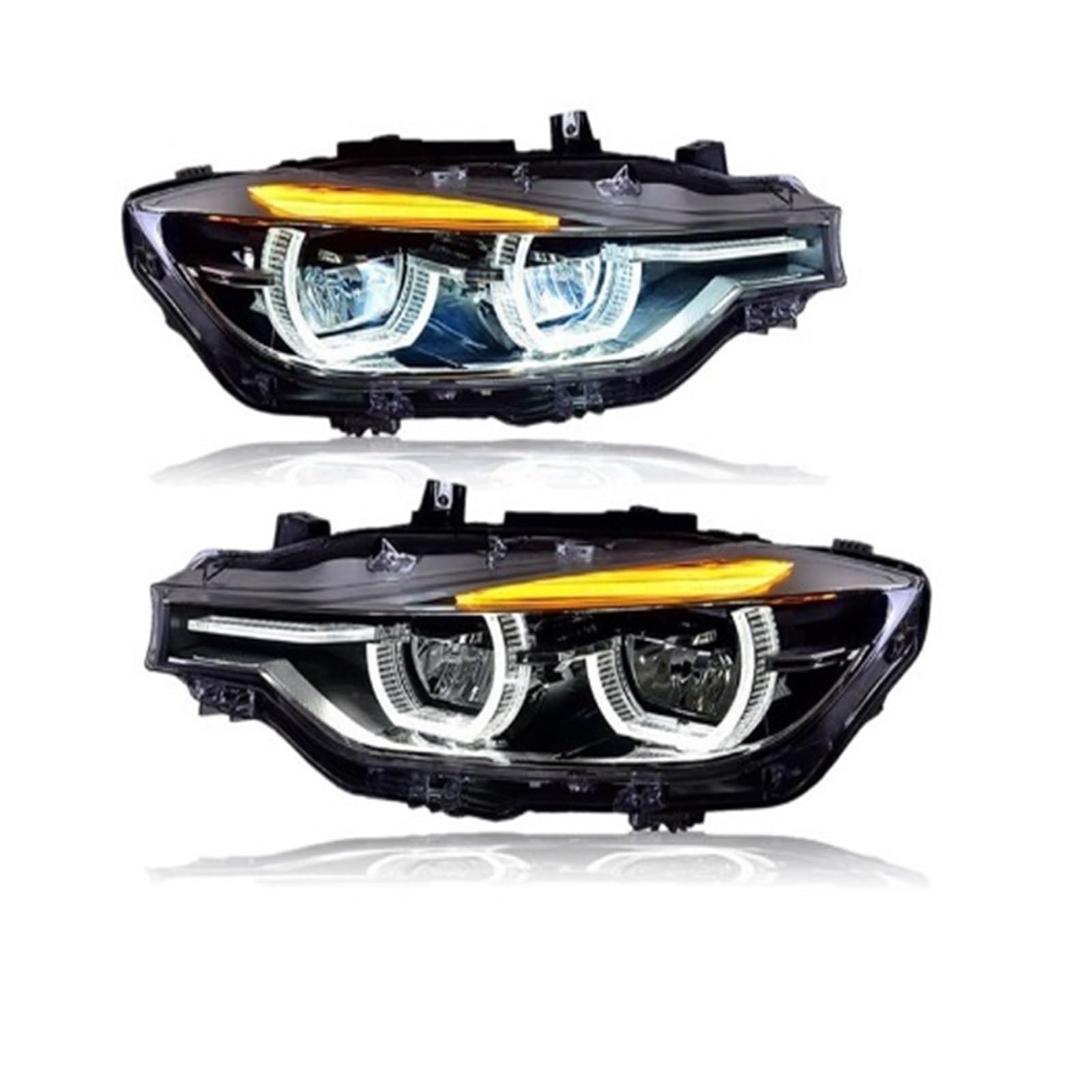 Fari Anteriori per BMW Serie 3 F30 F35 2013-2019, Gruppo Ottico con luci diurne a LED (DRL), Accessori per luci Anteriori (sostituiscono i fari allo Xeno/2 Pezzi).