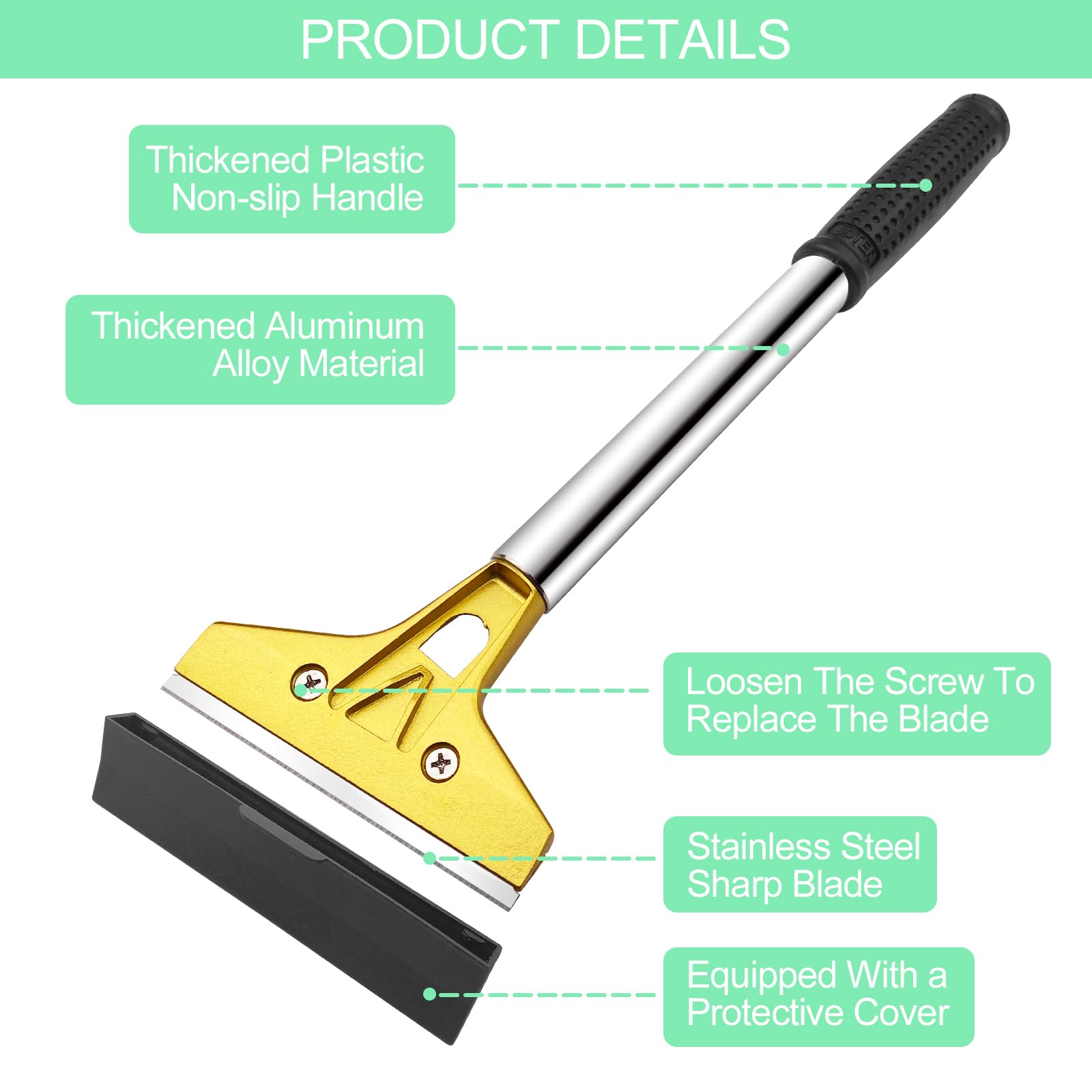 Grattoir Pour Plaque Vitrocéramique Avec 10 Lames Métallique, Grattoir Vitre, Grattoir En Acier