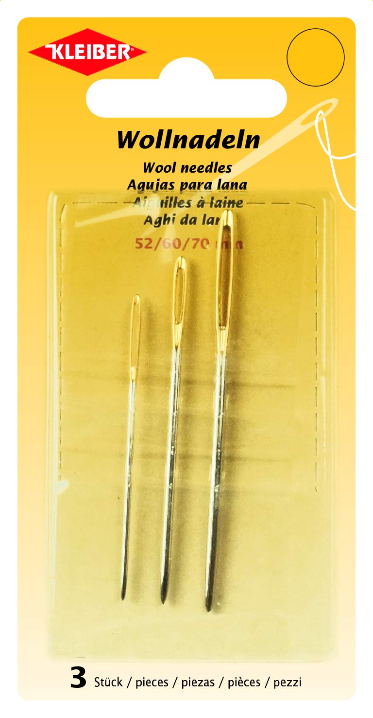 Kleiber Silver Wool Needles 3 Pieces 52/60/70Mm