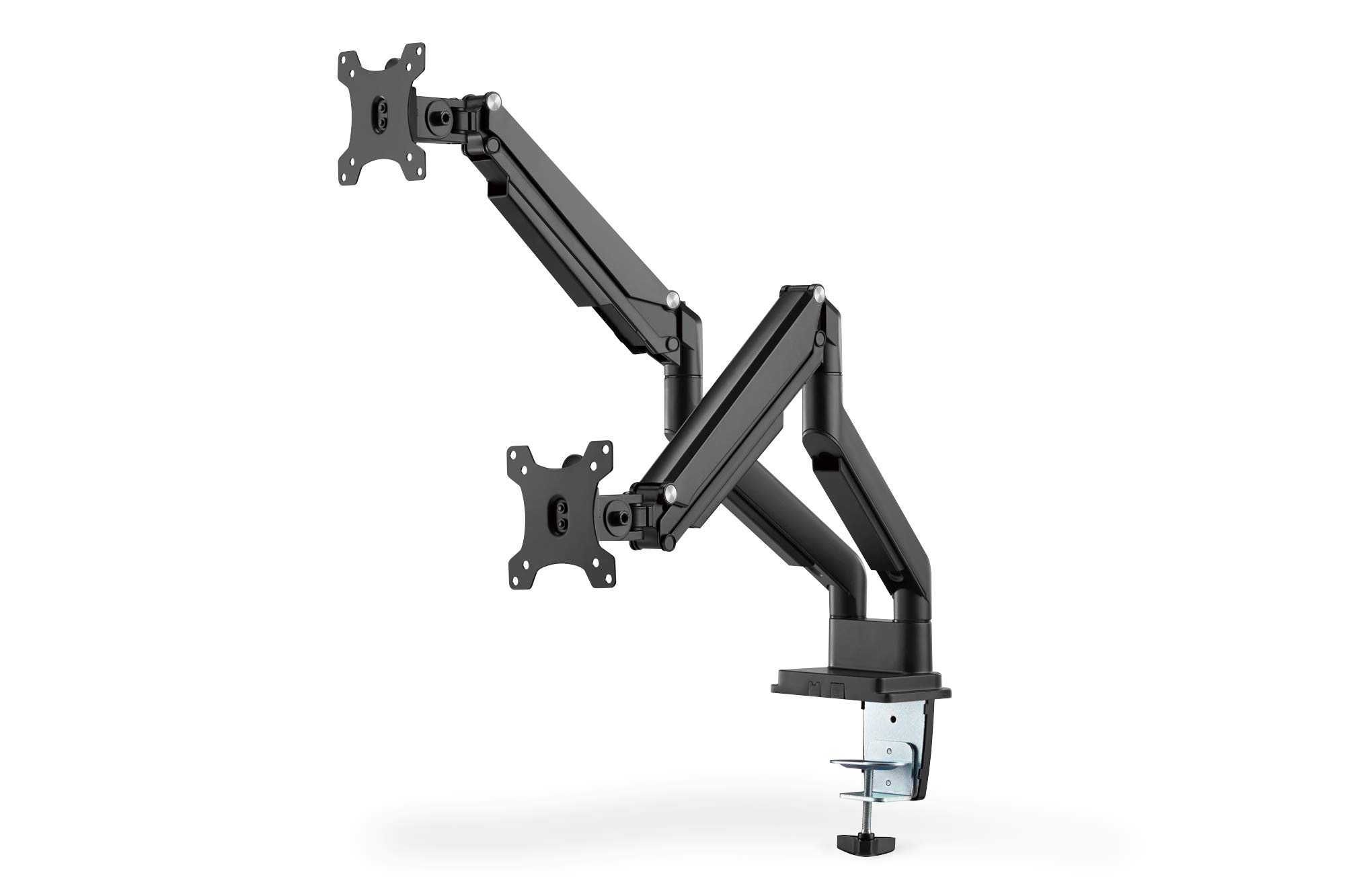 DIGITUS Universal Dual Monitorhalter mit Gasdruckfeder und Klemmbefestigung Schwarz