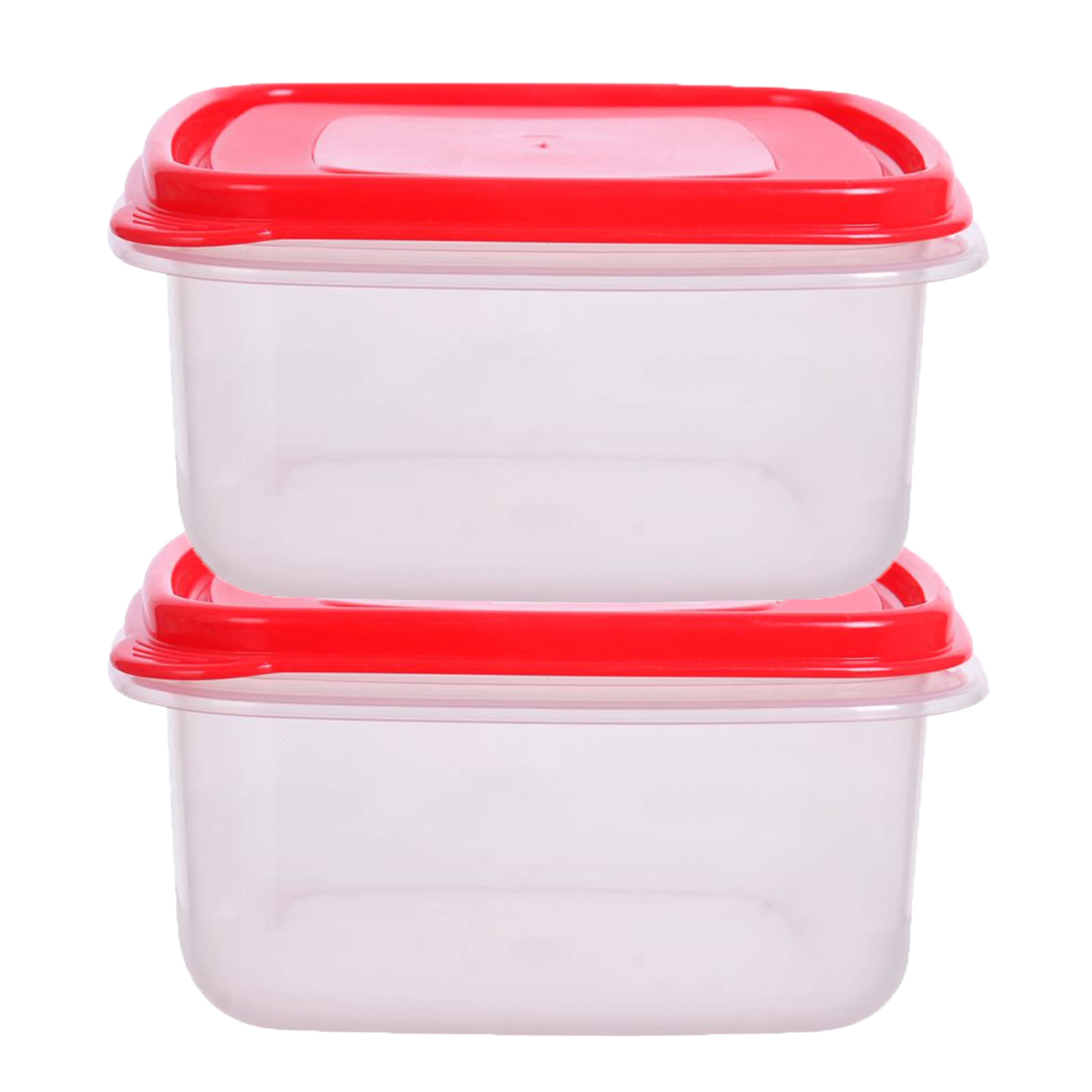 HOMESHOPA Plastic Food Storage Containers, 2 Pack 2.5 Litre Square Clear Leakproof Airtight, BPA-Free Reusable & Stackable Meal Prep Lunch Boxes, Microwave Freezer & Dishwasher Safe