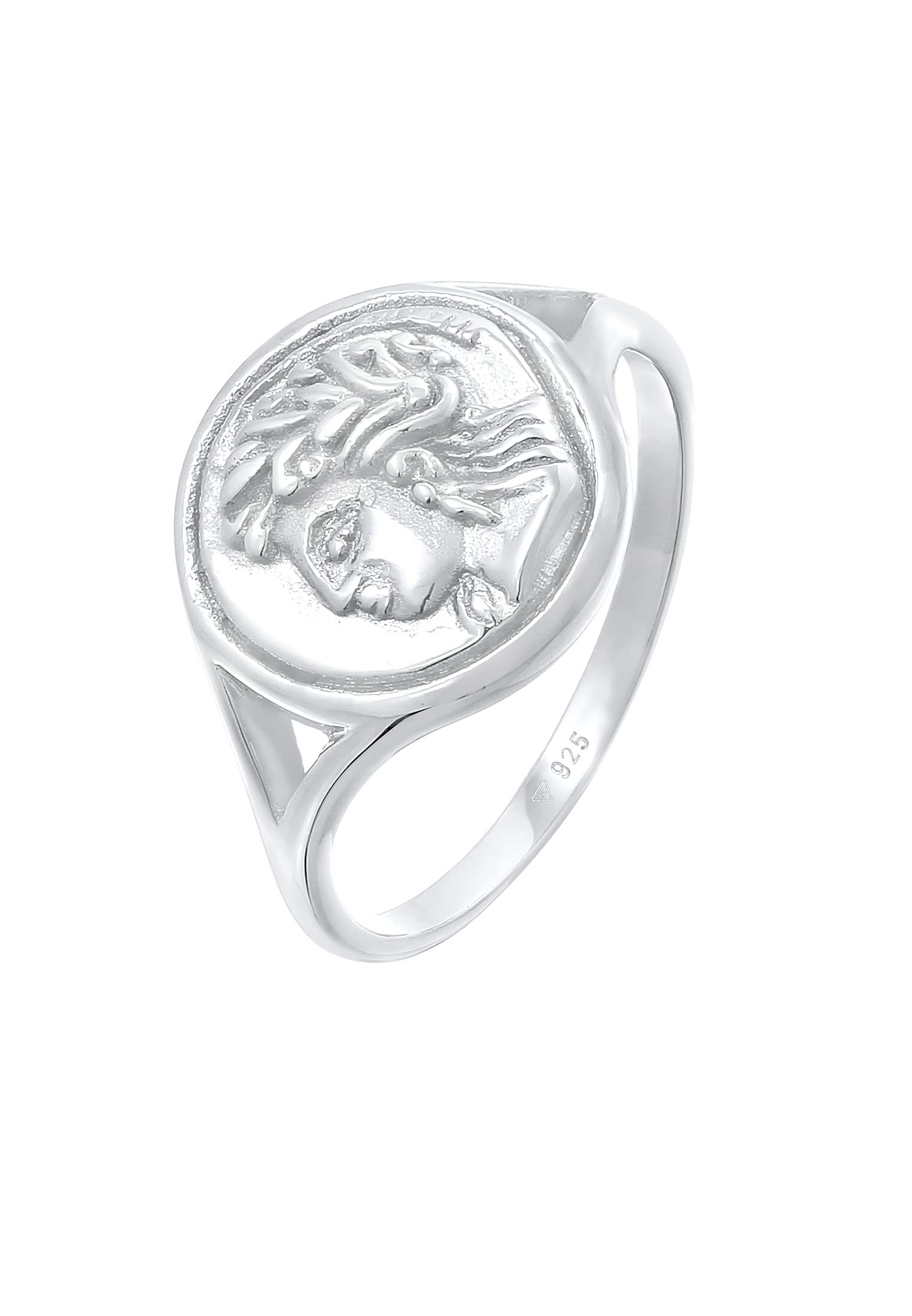 Elli Ring Ladies Signet Ring Coin Vintage Look Trend Blogger in 925 Sterling Silver