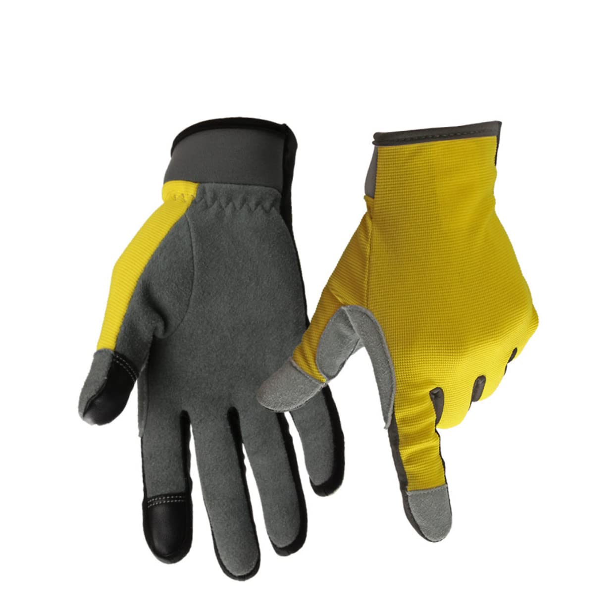 Hemoton Gloves Medium Touch Screen Fingertips Men's Half Finger Cycling Gloves Reinforced Palm for Mechanics