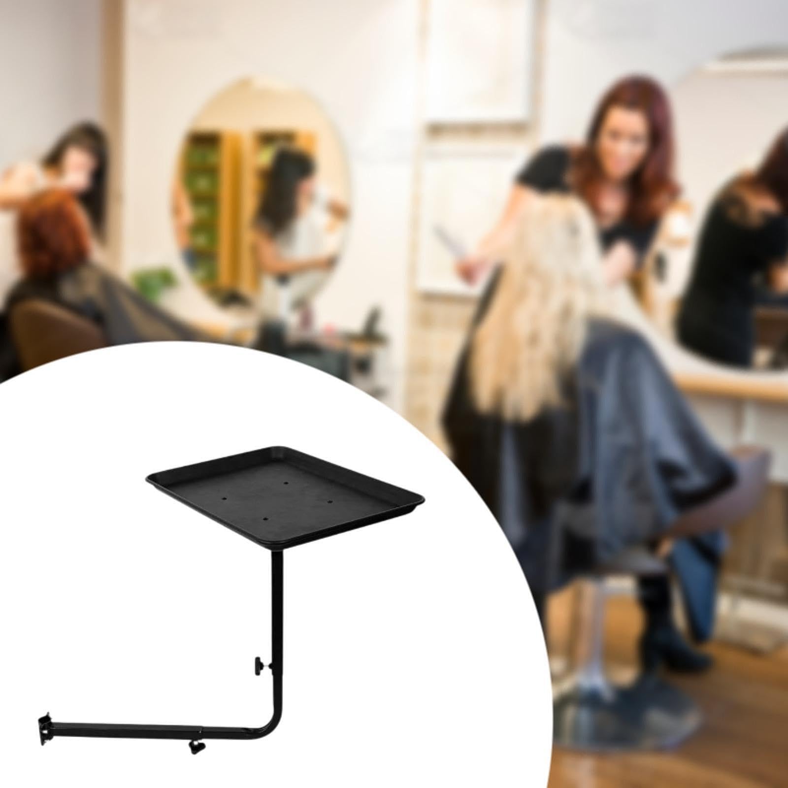 Bandeja metálica versátil para silla de salón, ideal para coloración y cuidado profesional del cabello. Bandeja para silla de barbería. Accesorio