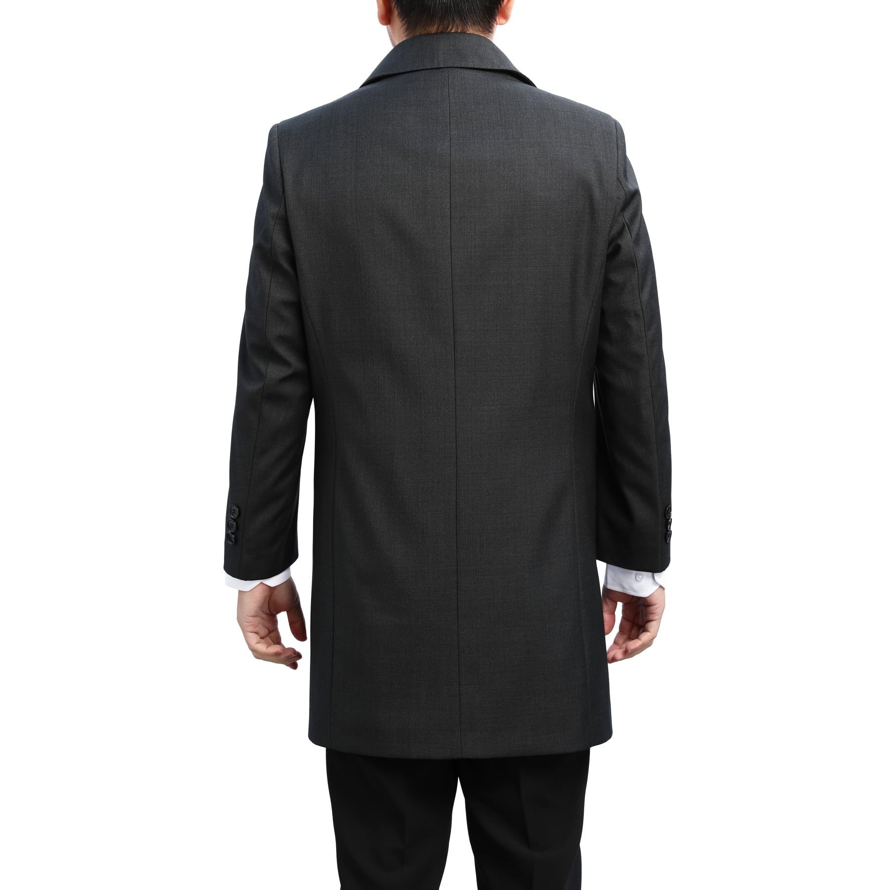 Allthemen Trench Monopetto da Uomo Media Lunghezza Cappotto Risvolto Classico Business Casual Coat Antivento