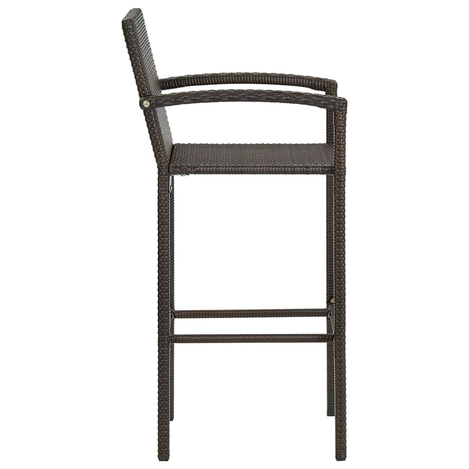 Homgoday Taburetes de bar, 4 unidades, marrones, de poliratán, silla de oficina, silla de escritorio, para salón o dormitorio