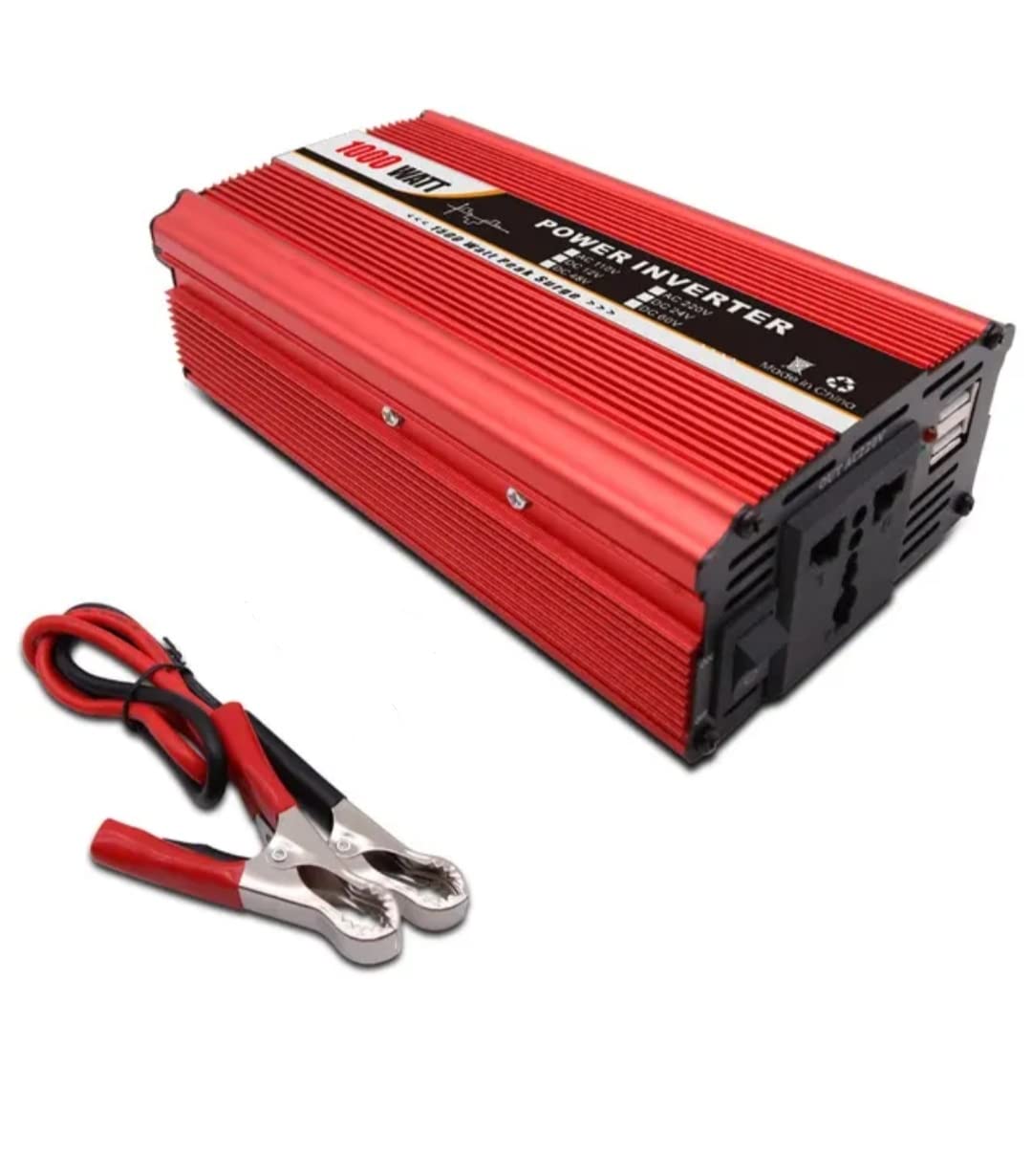 1000W Peak Modified Sine Wave Inverter LED Display DC 12V to AC 220V Converter Car Charger With 2 USB Port AC Socket