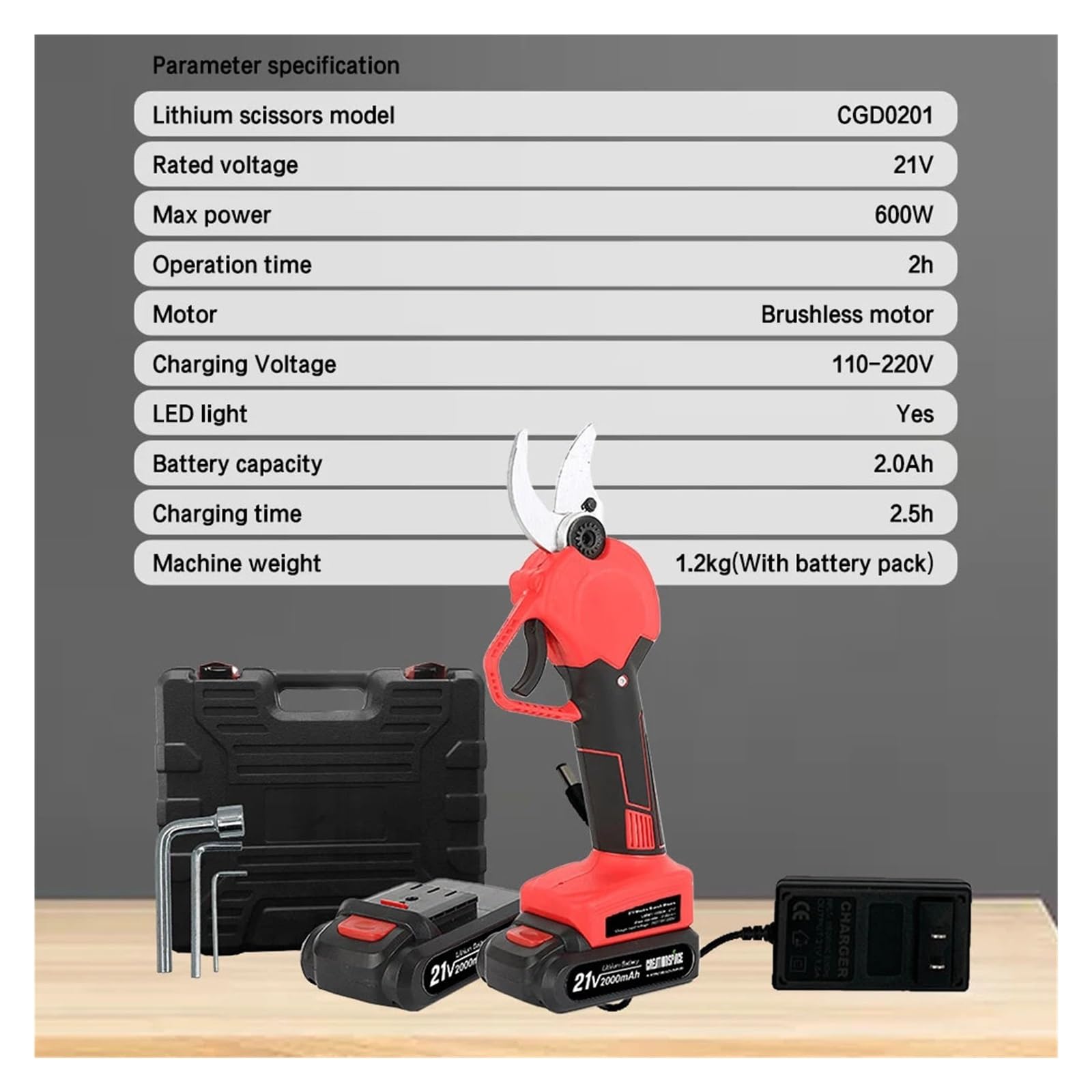 Sekatory akumulatorowe, Akumulatorowe elektryczne nożyce do przycinania sekator do gałęzi drzew owocowych nożyce z baterią litową narzędzie do cięcia ogrodu Do przycinania drzew