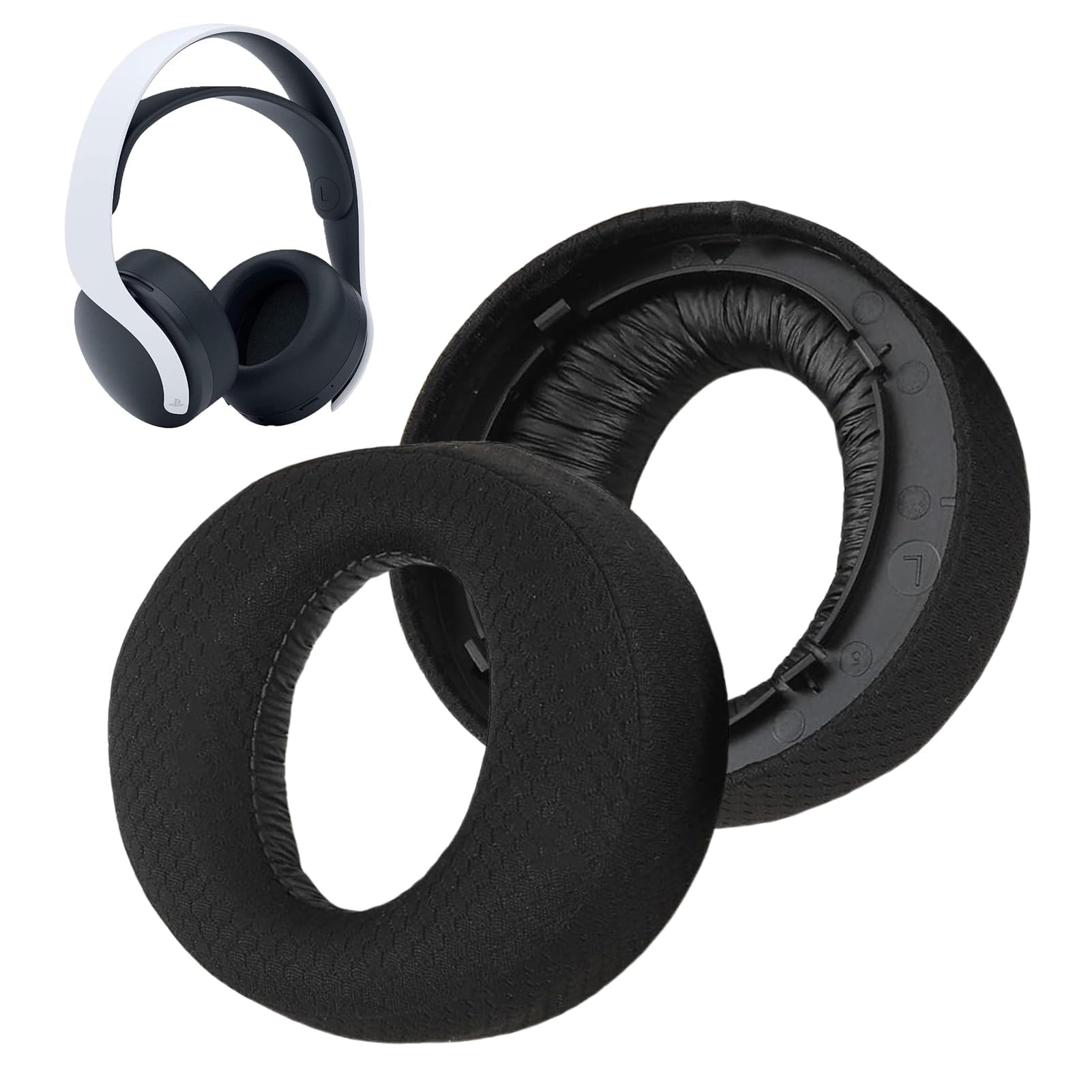 Coussinets Casque d'oreille de Remplacement pour PlayStation 5 Pulse PS5 3D avec Tissu Respirant et Mousse Anti-Bruit