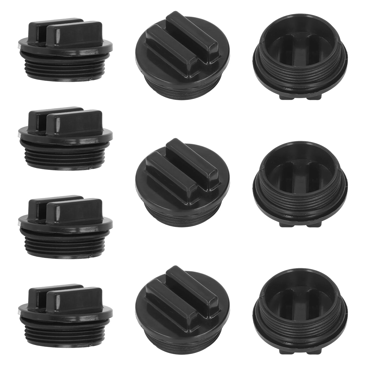 Pool Winterizing Plug, 1.5Inch Threaded Pool Return Plug Pool SPA Return Line Drain Plug with Sealing O‑Ring for Swimming Pool Spa Drain Pipelines (Black*10Pcs) — image 1