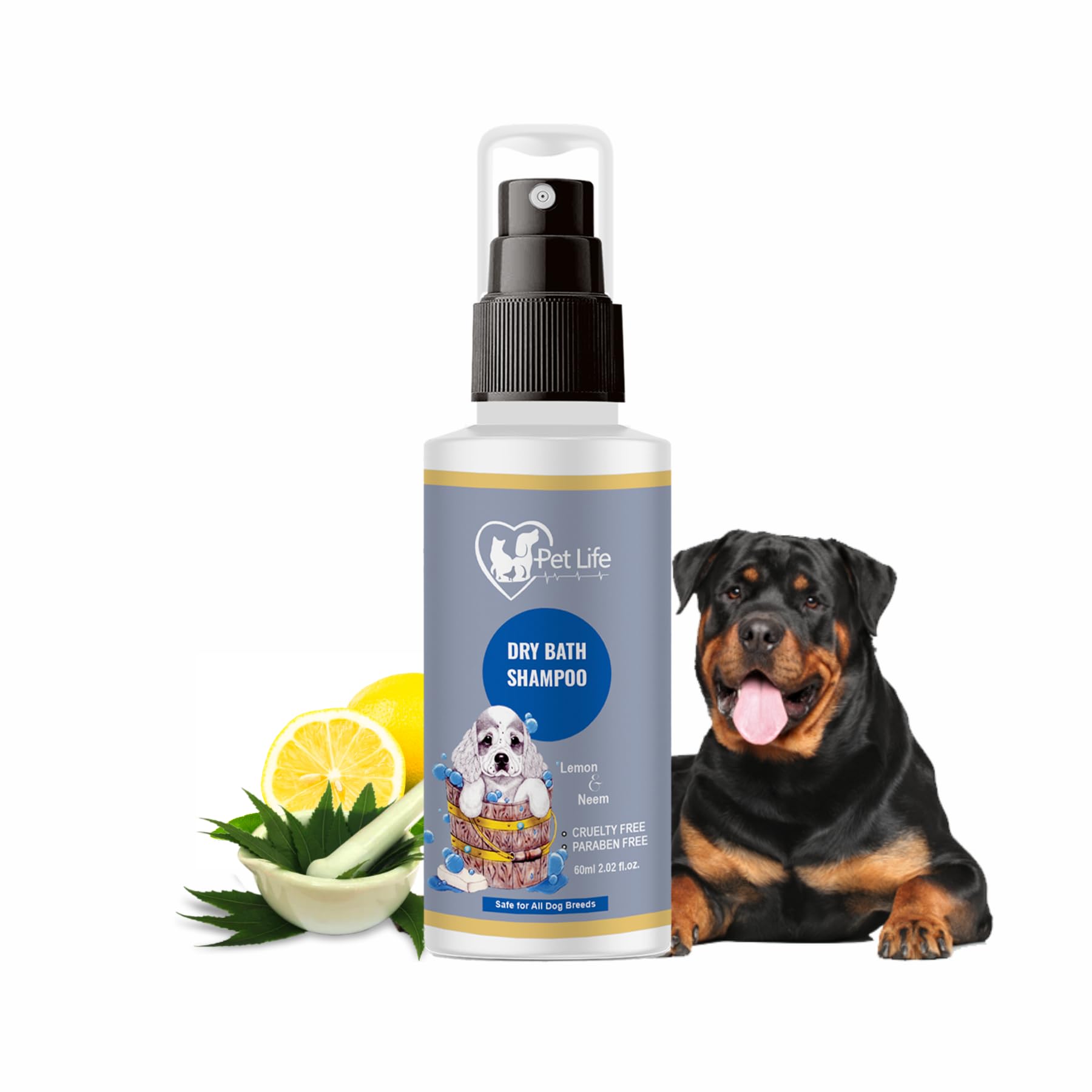 Pet Life Organic Dry Bath Shampoo for Dogs & Puppy | Waterless Spray Dog Shampoo for A Cleaner, Smoother & Shinier Coat - Easy to Use Dog Dry Shampoo for All Breeds- 60Ml (B0C7PLJNZD) Amazon Price History, Amazon Price Tracker