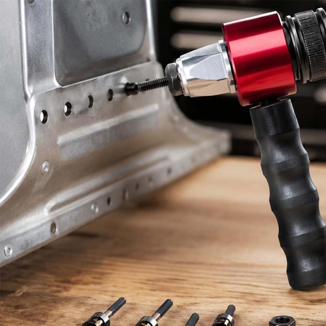 Kit Adattatore per Rivettatrice Elettrica M3-M8, Inserto Rivetti Filettati per Avvitatore a Batteria, Accessorio Trapano per Dadi Ciechi, Idoneo Automobilistico e Fai da Te (2Pcs)