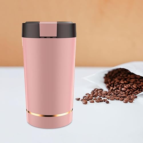 Miniatura 4 de Generic Potente molinillo eléctrico de grano de café molino de acero inoxidable para uso doméstico y de oficina, rosa, 6.890 inx3.346 inx3.543 in
