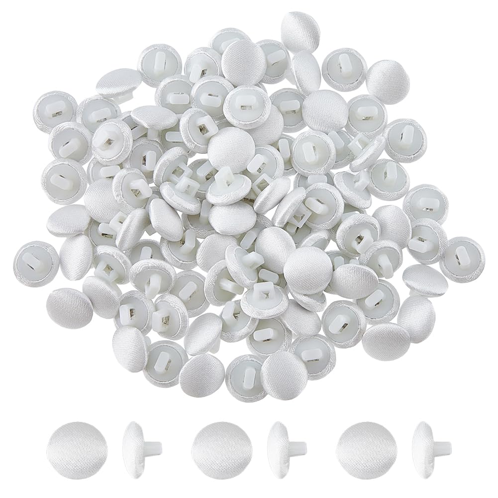 Boutons en satin argenté SUPERFINDINGS lot de 100 pièces de 9mm pour robe de mariée et couture