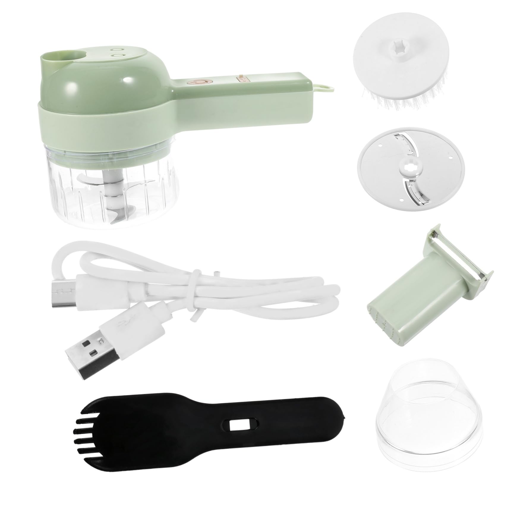 COLLBATH Electric Vegetable Slicer Garlic Mincer Meat Chopper 9pc Set Portable Kitchen Tool