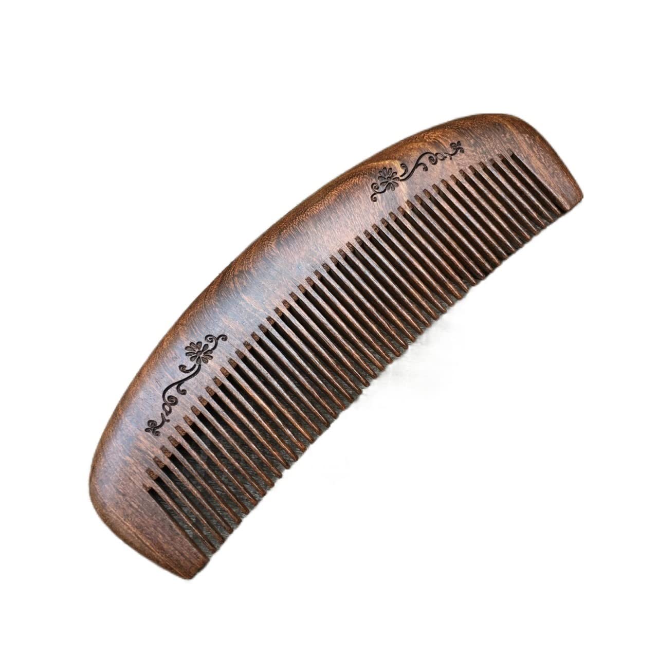 MRKU Peine para el Cuidado del Cabello, Peine de sándalo, Peine de Cuerno, Estilo Retro, Peine en Forma de Media Luna para peinar el Cabello, Cepillo para el Cabello Resistente y Duradero para Viajes