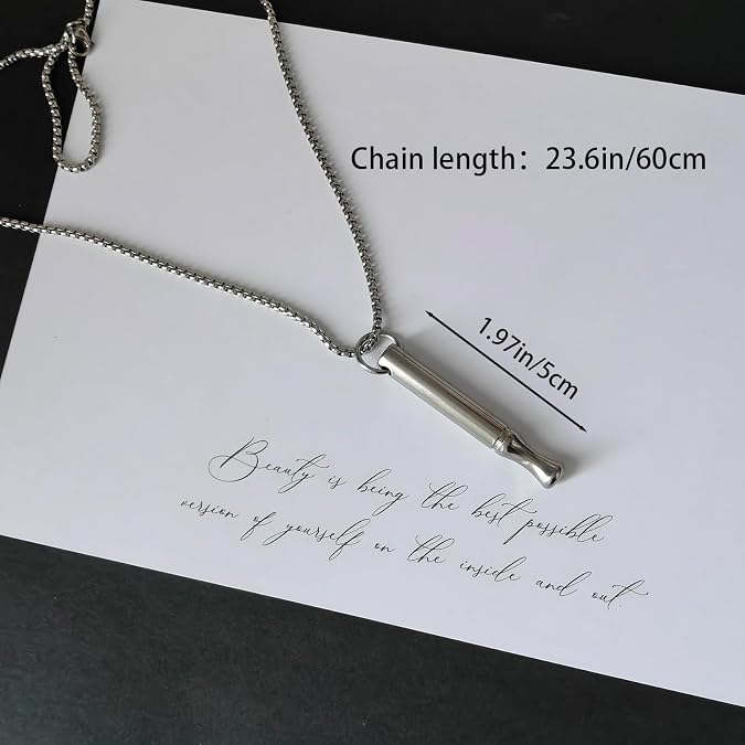 Stainless Steel Breathing Necklace Anxiety Breathe Easy Necklaces Natural Calm Necklace