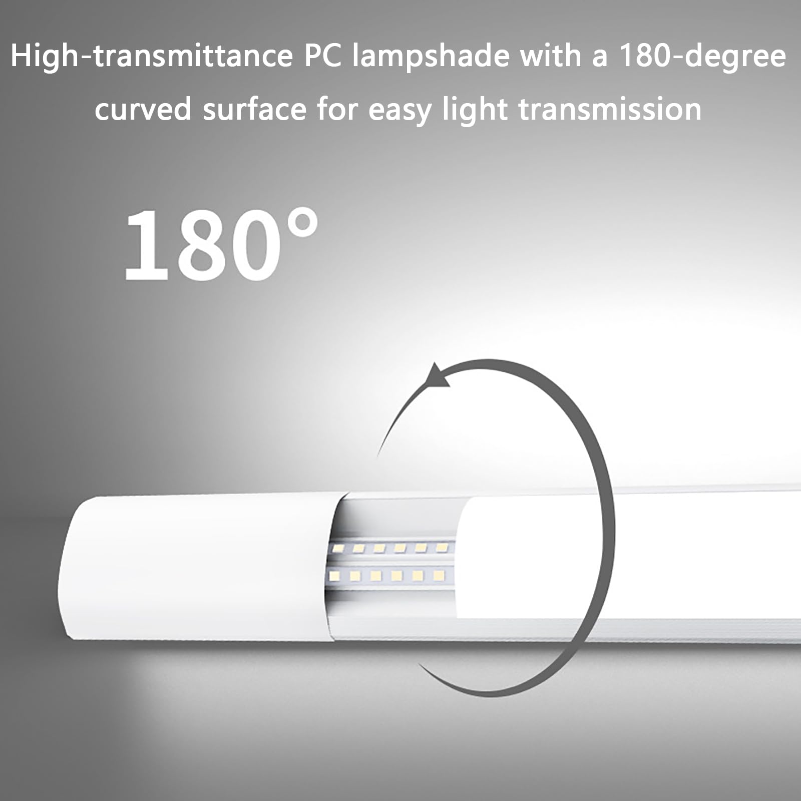 ARMAAN 3.9ft Led Batten Light, 6500K 4500LM, LED Tube Light Office Ceiling Strip, Perfil Bajo, Luz Fluorescente Para Garaje, Cocina, Taller No Empalmable,60cm-8pc