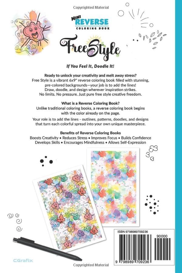 Mini Reverse Coloring Book: Free Style: If You Feel It, Doodle It! image 3