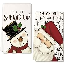 Hoqque Decorazioni Natalizie Strofinacci Cucina Set 40×60 Asciugamani Addobbi Natalizi per la Casa Canovacci Christmas Decorations Natale Accessori Tavola Decori Regali Natalizia Decorazione