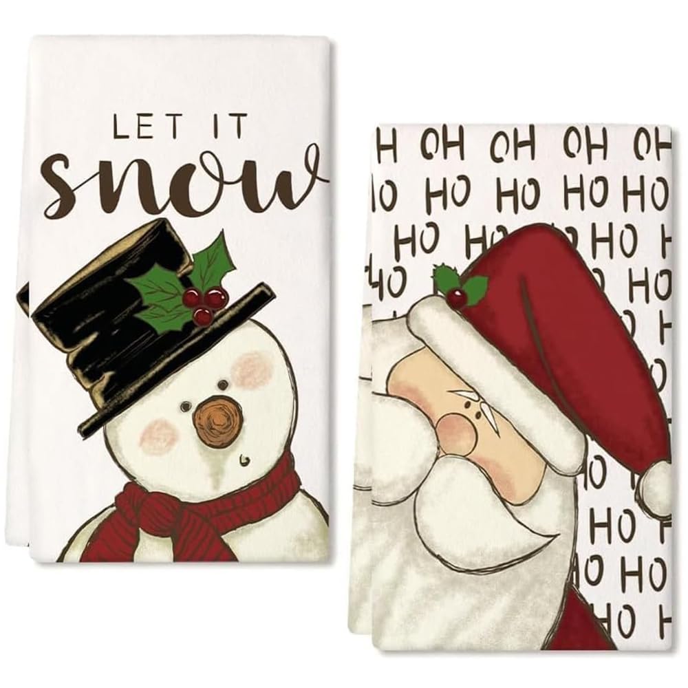 Eletiffi Decoracion Navidad Paños de Cocina Trapos Paño Trapo Limpieza Natal Mesa Decoración Hogar Adornos Navideños Christmas Decorations for Home Decoraciones Casa Navideña Kitchen
