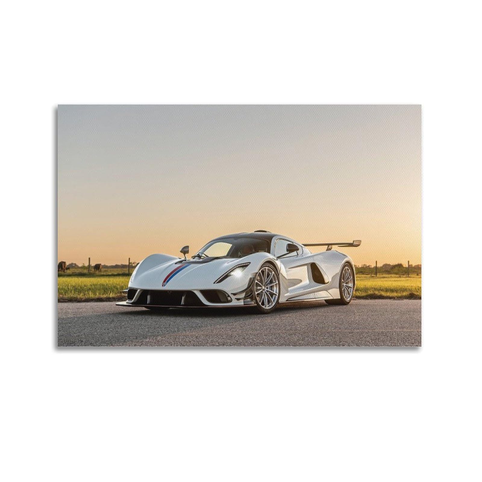 GTTHOK Supercar Poster Hennessey Venom F5 Revolution Hyper Carsport Car Racing Car Decorative Painting Canvas Art Picture 24x36inch(60x90cm)