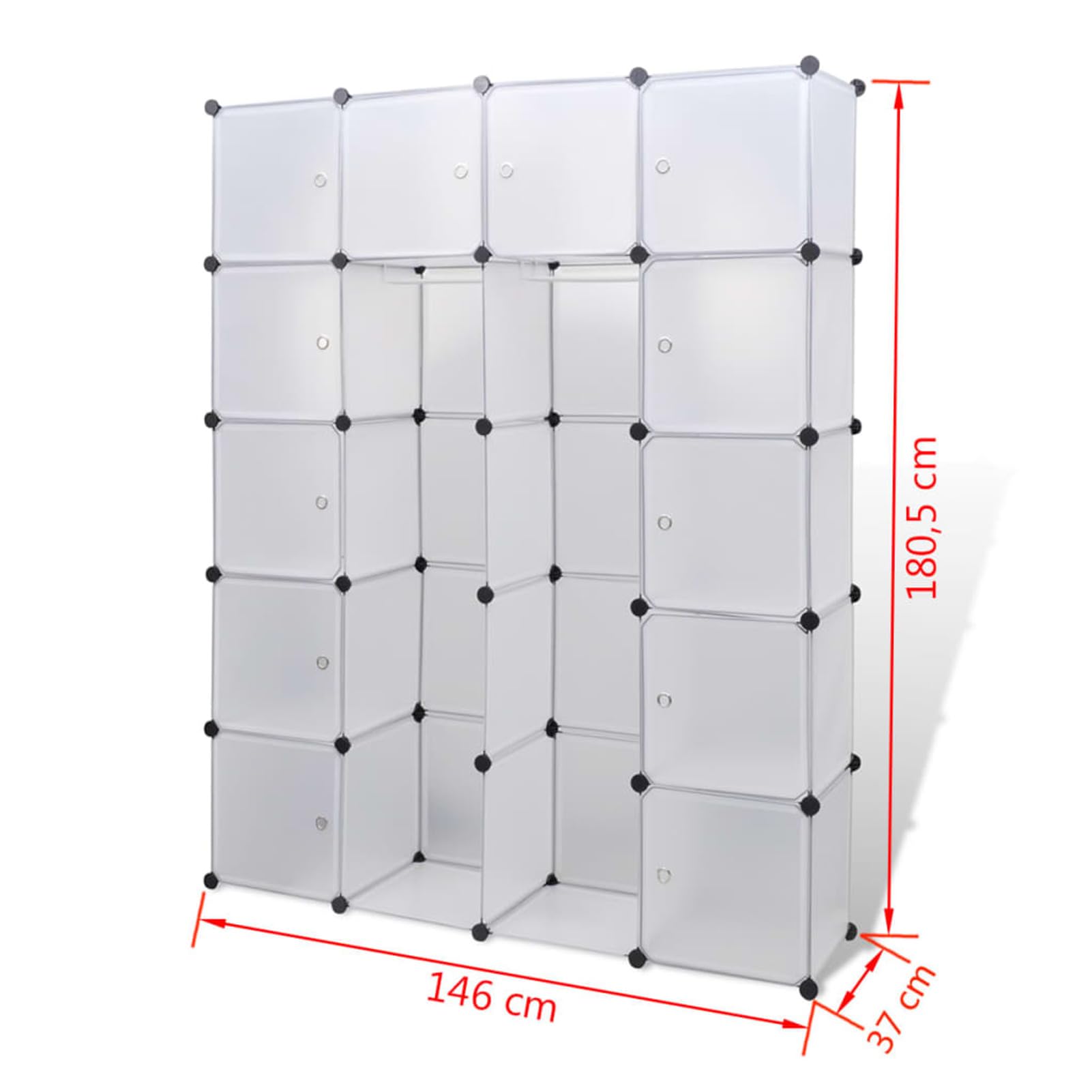Homgoday Armario Modular Blanco con 14 Compartimentos - Organiza Ropa y Zapatos de Forma Elegante