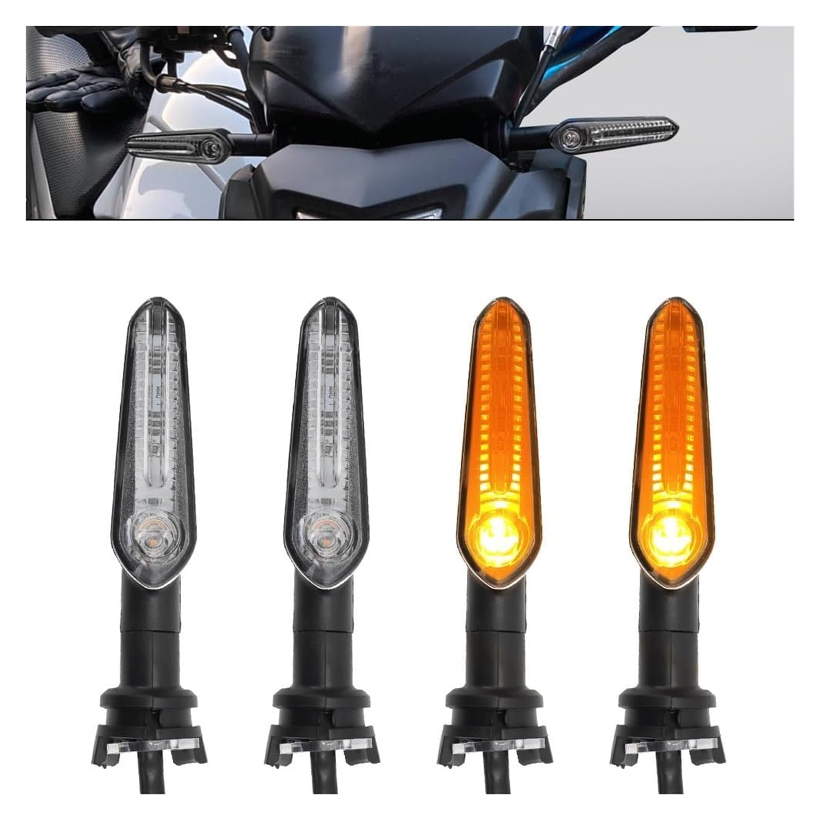 Indicatore Direzione Anteriore per Yamaha MT07 MT03 MT09 per Tracer XSR 700 Indicatore di Direzione per Moto Anteriore Posteriore Lampade Lampeggianti(4 PCS)