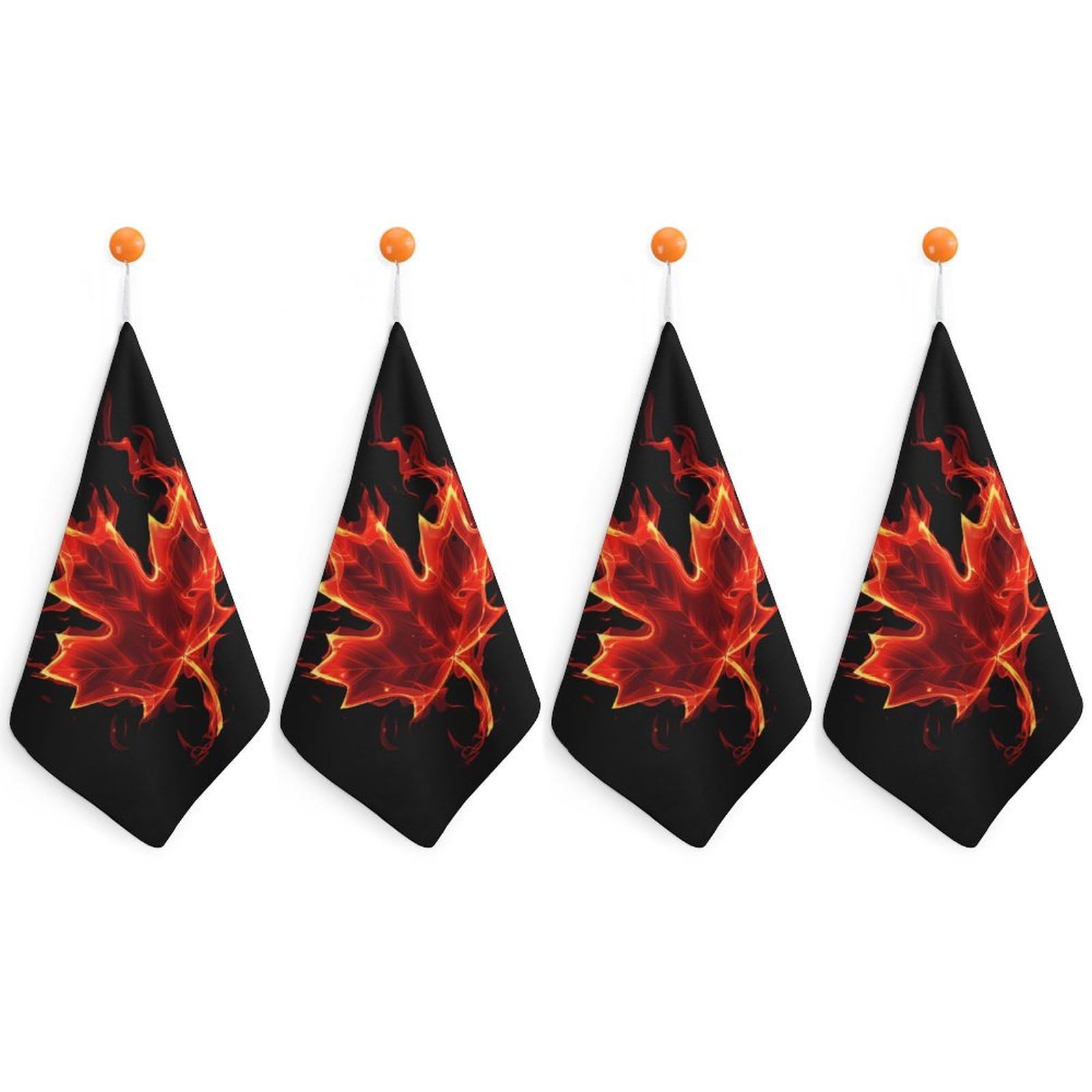 TXFBTRFSA Canada Flag Maple Flame Hand Towels with Hanging Loop Kitchen Towel Handkerchiefs Cleaning Cloths