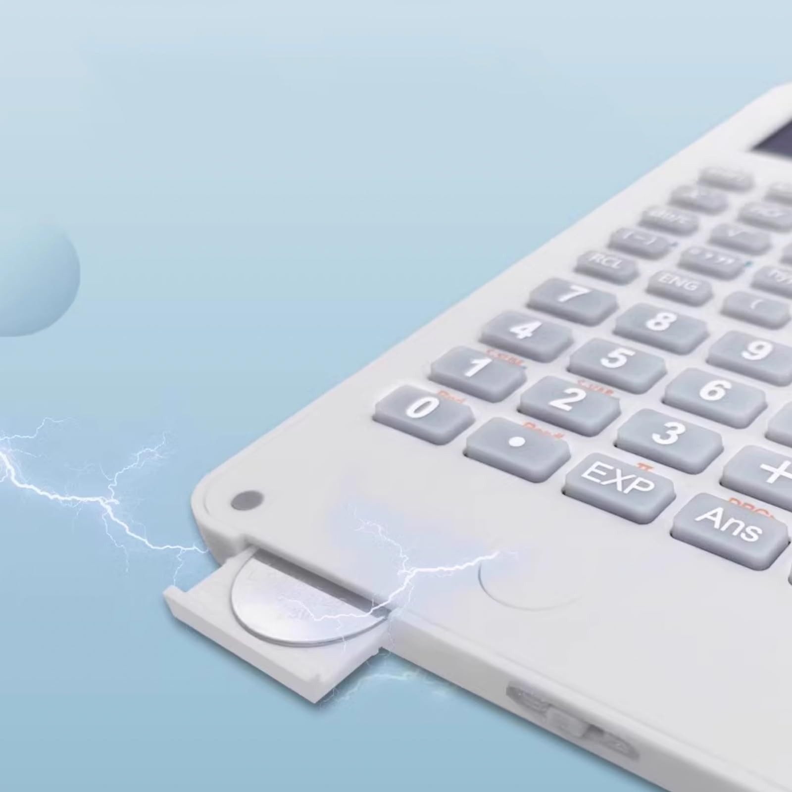 Calculatrice Scientifique 240 Fonctions avec Tableau d'Ecriture Effaçable Écran LCD à 12 Chiffres Calculette Simple 18×15cm，pour Bureau École，Noir，Blanc(White)